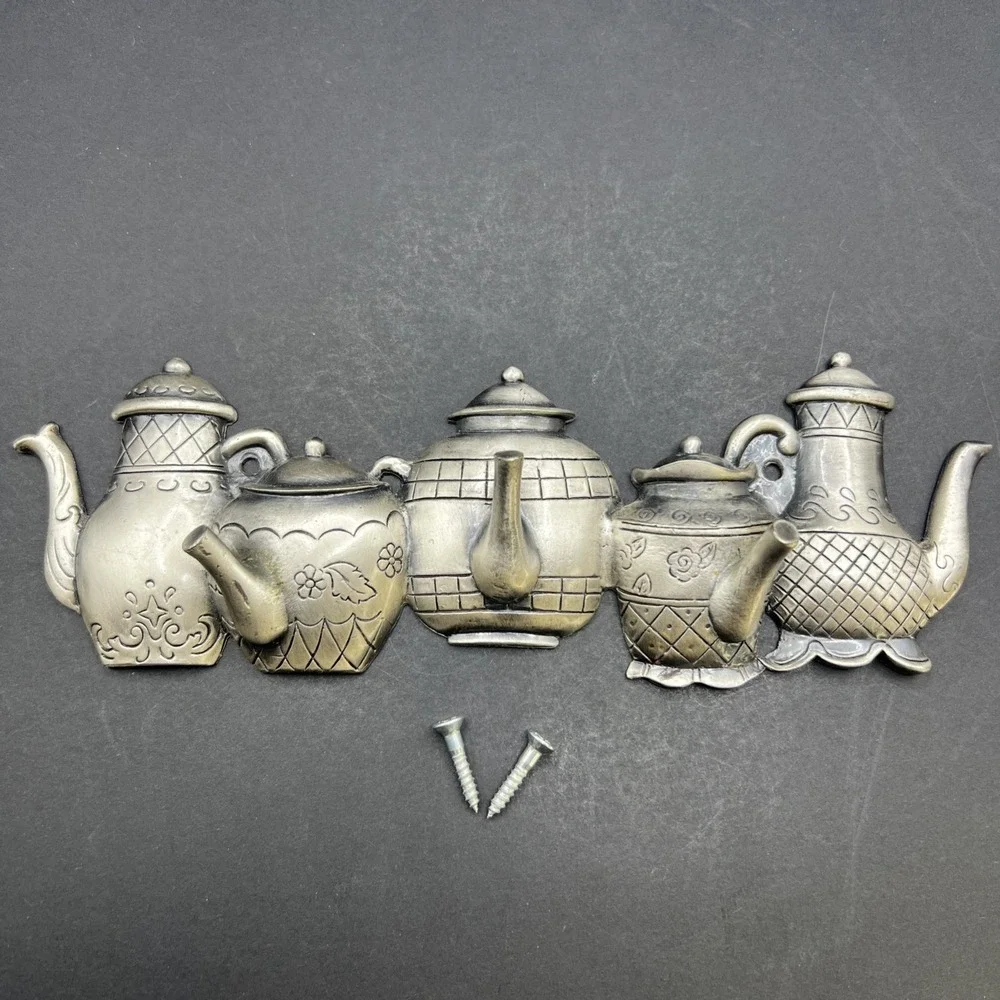 Key‎ Holder Teapot Silver Pewter Color 8